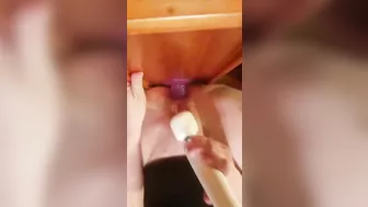 Masturbating with a Wall Dildo and Cuming Hard!