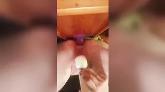 Masturbating with a Wall Dildo and Cuming Hard!