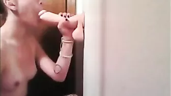 College Amateur Homemade Masturbation with BJ & Dildo