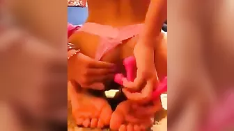 Tight Young Brunette Masturbates with String Thong and Homemade Porn