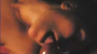 Amateur Brunette Blows Boyfriend Cum all over her Pretty Face during Homemade Masturbation Session