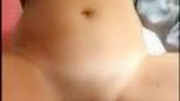 Masturbating Cowgirl with Big Butt and Shaved Pussy Rides Huge Dildo!