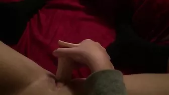 Petite Teen Masturbates with Tight Pussy and Shaved Pubes on Homemade Video