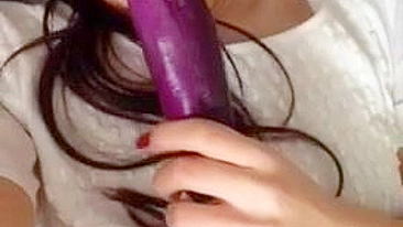Asian Teen Homemade Masturbation with Dildo Squirts Cumming Orgasm