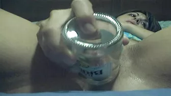 Homemade Masturbation Orgasm with Teen Bottle Fucking and Dildo!