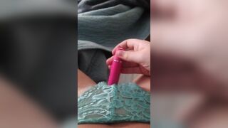 College Cutie Lace Panties Masturbation with Vibrator & Fingering