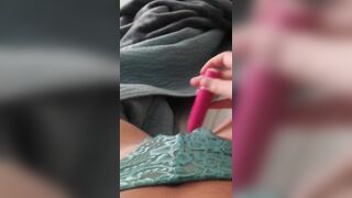 College Cutie Lace Panties Masturbation with Vibrator & Fingering