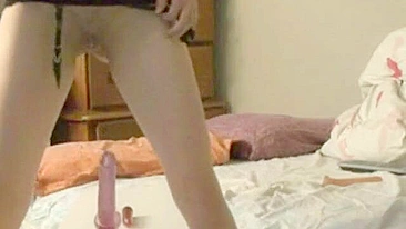 Skinny Tall Amateur Fucks Herself with Dildos & Double Penetrates Anal/Ass Holes