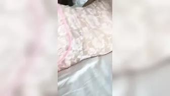 Busty Amateur Teases with Lingerie Striptease and Masturbates