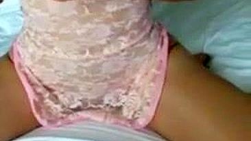 Busty Amateur Teases with Lingerie Striptease and Masturbates