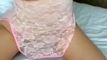 Busty Amateur Teases with Lingerie Striptease and Masturbates