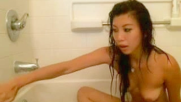 Small Tits Asian Teen Crazy Bathtub Orgasm with Dildo - Amateur Homemade Masturbation