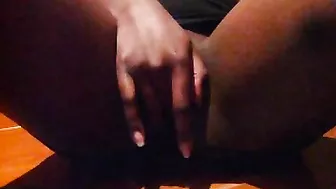 Amateur Ebony Squirts with Fingering & Homemade Masturbation
