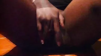 Amateur Ebony Squirts with Fingering & Homemade Masturbation