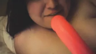 Amateur BBW Selfie Hot Solo Orgasm with Big Boobs and Chubby!