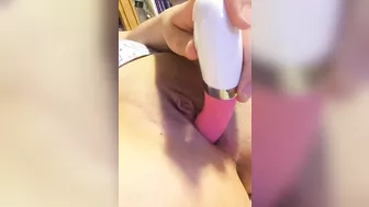 Tight Teen Pussy Masturbates with Dildo & Shaved College Amateur