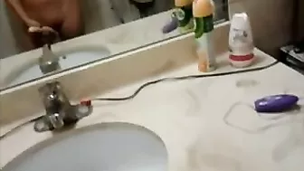 Petite Asian Teen Masturbates with Big Dildo in Homemade Selfie!