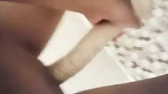 Petite Asian Teen Masturbates with Big Dildo in Homemade Selfie!