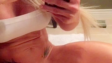 Masturbating with Sex Toys - Amateur Blonde Buff Girl Fucks Herself with Dildo!