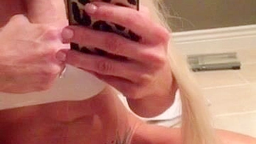 Masturbating with Sex Toys - Amateur Blonde Buff Girl Fucks Herself with Dildo!