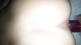 Amateur Girlfriend Masturbation with Big Dildo & Homemade Sex Toys