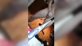 Chubby Nympho Homemade Masturbation with Huge Dildo and Baseball Bat!