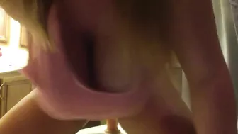 Blonde Cowgirl Masturbates with Big Dildo & Moans in Amateur Homemade Porn!