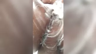 Brown Beauty Busty Fingering in the Shower!