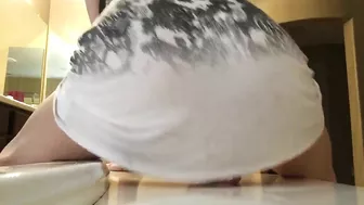 Amateur Pornstar Masturbates with Big Ass and Dildo in Bathroom