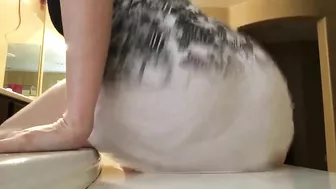 Amateur Pornstar Masturbates with Big Ass and Dildo in Bathroom