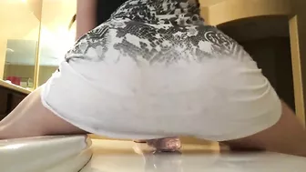 Amateur Pornstar Masturbates with Big Ass and Dildo in Bathroom