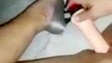Amateur Brunette Masturbates with Dildo in Homemade Sex Toy Fuck
