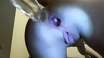 Skinny Amateur with Small Tits Masturbates with Anal Dildo and Orgasms on Homemade Video