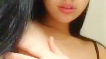 Amateur Asian Beauty Selfie Masturbation Session with Big Boobs and Tits