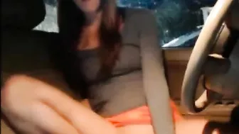 Wet & Wild Masturbation Session / Teen Babe Homemade Orgasm in Rainy Car!