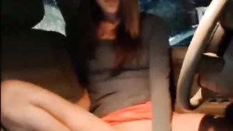 Wet & Wild Masturbation Session / Teen Babe Homemade Orgasm in Rainy Car!
