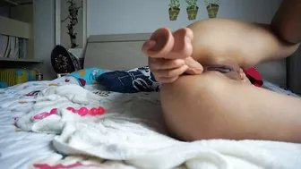 Asian Amateur Masturbates with Dildo and Moans Loudly