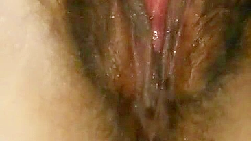 Homemade Masturbation with Squirting Orgasm & Hairy Pussy