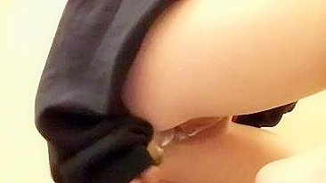 College Girl Squirting Orgasm with Homemade Dildo and Creamy Pussy