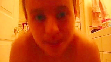 Masturbating College Swim Team Brunette Fingers Herself in Bathroom Selfie