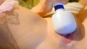 Amateur Squirts Wet Orgasm w/ Vibrator in Homemade Masturbation Video
