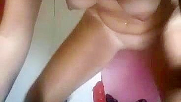 Amateur Blonde Masturbates with Dildo & Shows off Skinny Body!