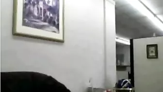 Asian Girl Secret Masturbation Cam Session at Work with Dildo & Glasses