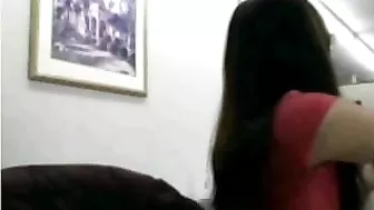 Asian Girl Secret Masturbation Cam Session at Work with Dildo & Glasses