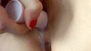 Homemade Masturbation with Shaved Pussy and Squirting Orgasm