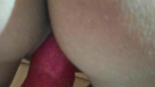 MILF Masturbates with Pink Dildo in Homemade Amateur Fuck Video