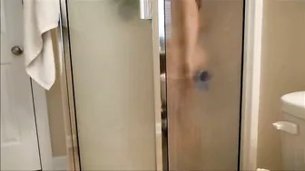 Skinny Petite Masturbates with Dildo in Shower
