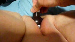 Wife Masturbation with Sex Toys - Amateur BBW Dildo Bottle Fuck