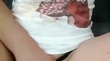 Amateur Brunette Homemade Masturbation Selfie with Panties and Pussy Rubbing