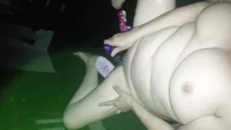 MILF Masturbates with Dildo & Blows Hubby Load - Amateur BBW Sex!